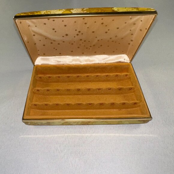 Mele Clamshell Hard Case Floral Vintage 1970's Travel Jewelry Box 7" x 4.75" - Picture 6 of 10